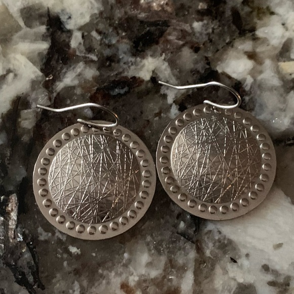 Jewelry - Vintage Stainless Steel Boho Disc Earrings, Lightweight